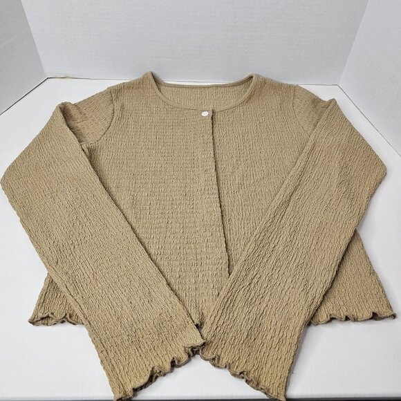 Dazy Brown Sweater Women Blouse Button Front Cardigan Long Sleeve XL - Picture 4 of 7